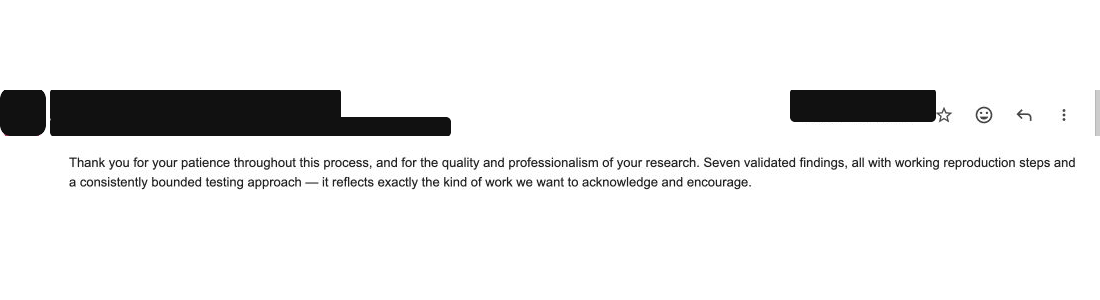 Reply from a Security team at an AI company