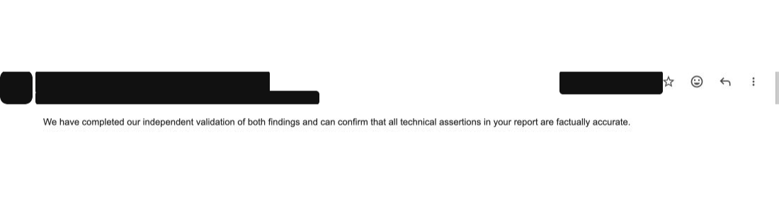 Reply from a Security team at a cybersecurity company