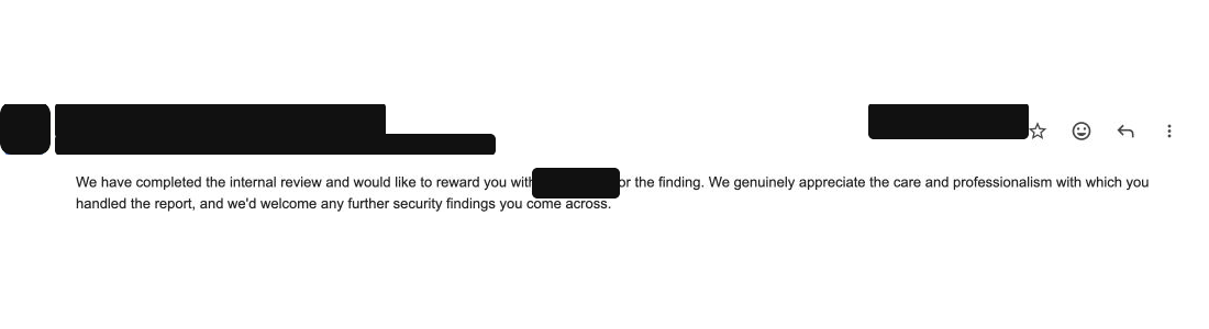 Reply from a Security team at a fintech